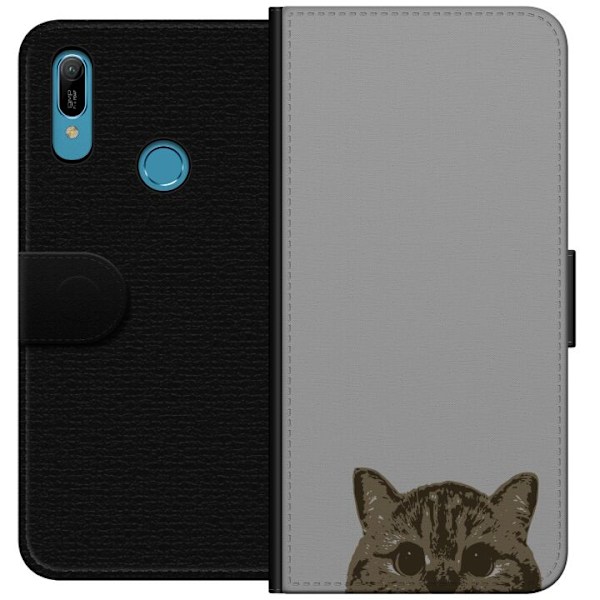 Huawei Y6 (2019) Plånboksfodral Grå Kattblick – stilren ka