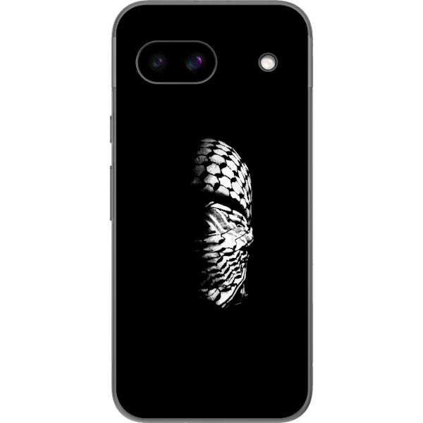 Google Pixel 8a Läpinäkyvä kuori Keffiyeh-kuviointi - klassinen palestiinalainen mustavalkoinen shaali, jolla on kulttuurinen merkitys