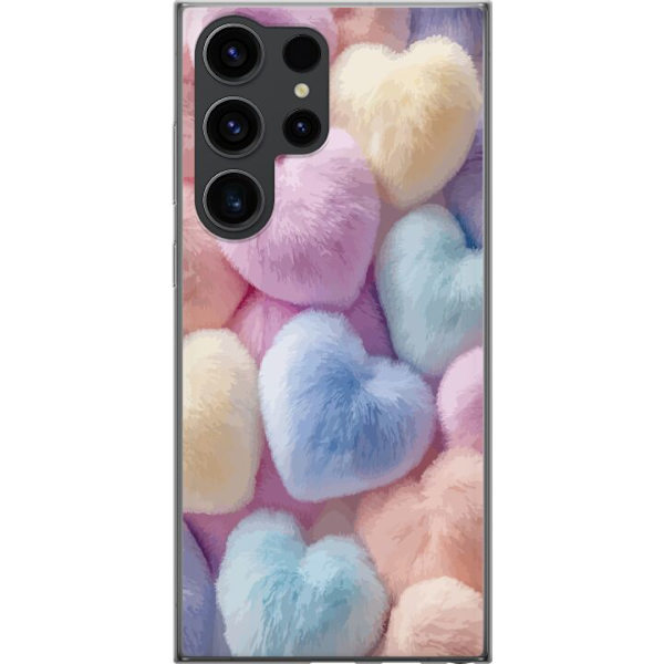 Samsung Galaxy S24 Ultra Gennemsigtig cover Hjerter Kærlighed Grafisk Design Romantisk Motiv Populær Symbol Grafisk Mønster Dekoration