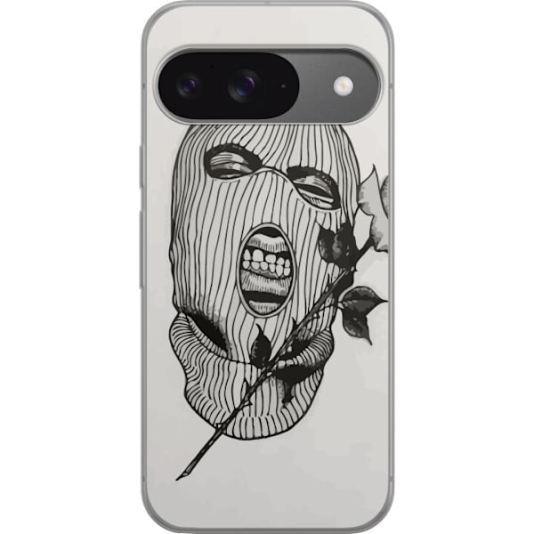 Google Pixel 9 Pro Läpinäkyvä kuori Hiihtomaski Ros Katutyö Muotoilu Graafinen Kuvio Jännitys Kaupunkityyli Katutaidetta Naamiaiset Symboli