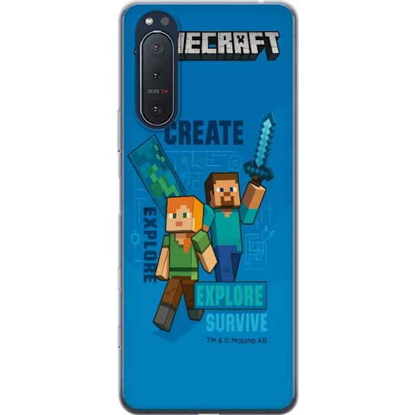 Sony Xperia 5 II Läpinäkyvä kuori Minecraft Luolastot