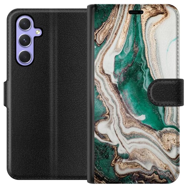 Kompatibelt Plånboksfodral till Samsung Galaxy A54 Grön