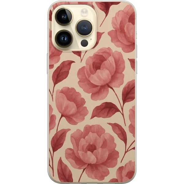 Apple iPhone 14 Pro Max Gjennomsiktig deksel Rose Blomst