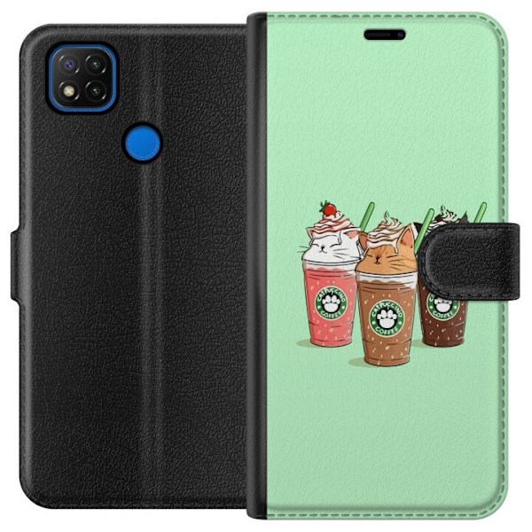 Xiaomi Redmi 9C Tegnebogsetui Catpuccino