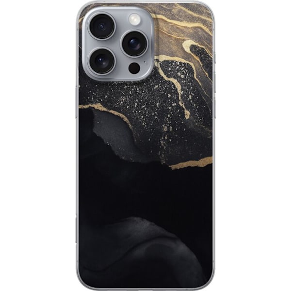 Apple iPhone 16 Pro Max Gennemsigtig cover Sort guld abstrakt
