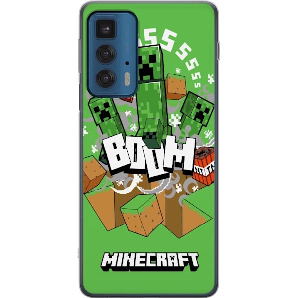 Motorola Edge 20 Pro Läpinäkyvä kuori Minecraft Boom