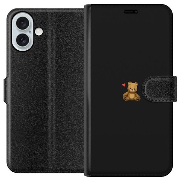 Apple iPhone 16 Plus Plånboksfodral Minimalistisk Teddybjörn