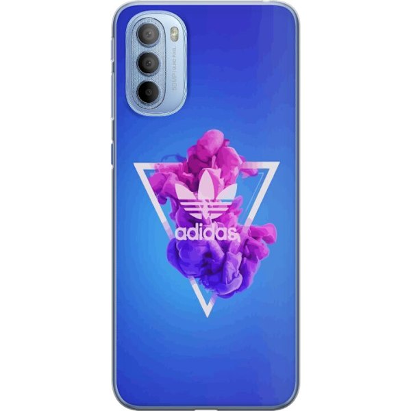 Motorola Moto G31 Gennemsigtig cover Adidas-inspireret blåt d
