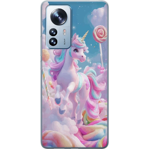 Xiaomi 12 Pro Läpinäkyvä kuori Yksisarvinen Candy Pastel Kawaii Suunnittelu Söpö Suosittu Väri Graafinen Trendi Lapsen Teema Fantasia Taide