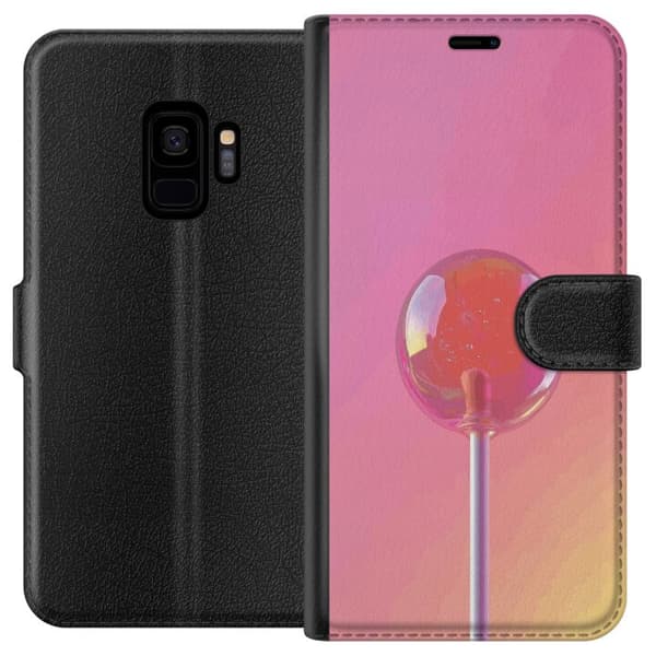 Kompatibel Tegnebogsetui til Samsung Galaxy S9 Blank lyserød pinde mod blød pastelbaggrund pink