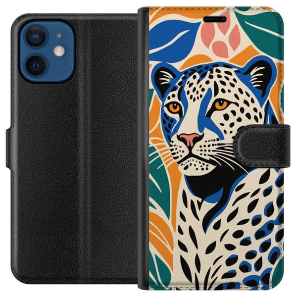Kompatibel Tegnebogsetui til Apple iPhone 12 Majestætiske Leopard