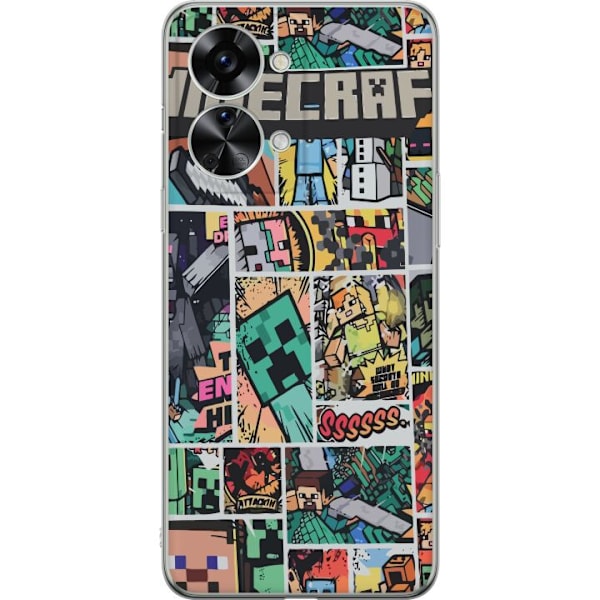 OnePlus Nord 2T Genomskinligt Skal Minecraft Art