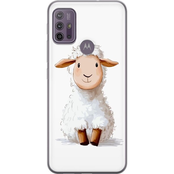 Motorola Moto G10 Gennemsigtig cover Sødt Lamm - tegneseriest