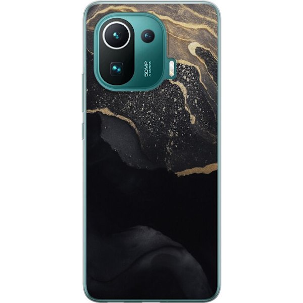 Xiaomi Mi 11 Pro Gjennomsiktig deksel Svart gull abstrakt