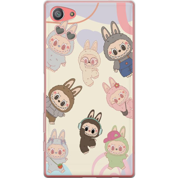 Sony Xperia Z5 Compact Genomskinligt Skal Labubu Pop Mart Kollektion Motiv Figur Samling Design Populärt Art Toy Pop Mart Kreativ Grafiskt