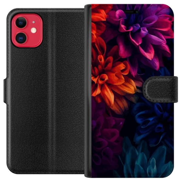 Kompatibel Tegnebogsetui til Apple iPhone 11 Farverige blomster