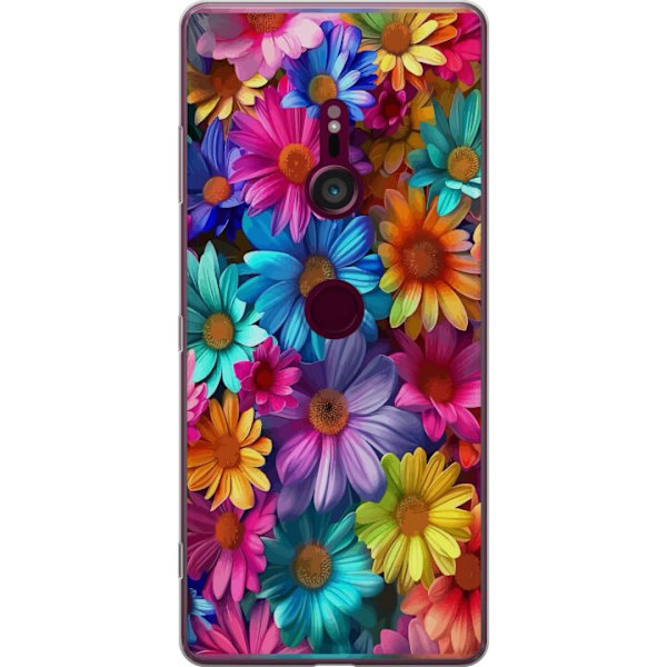 Sony Xperia XZ3 Gennemsigtig cover Gerbera Blomster Farverigt Dekoration Blomstmotiv Populær Hjemmeindretning Farverig Vægkunst Design