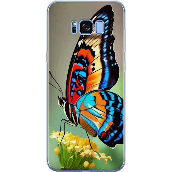 Samsung Galaxy S8 Genomskinligt Skal Fjäril Natur Sommar Motiv Vingar Färgstark Design Populär Dekor Grafiskt Exotiskt Tema