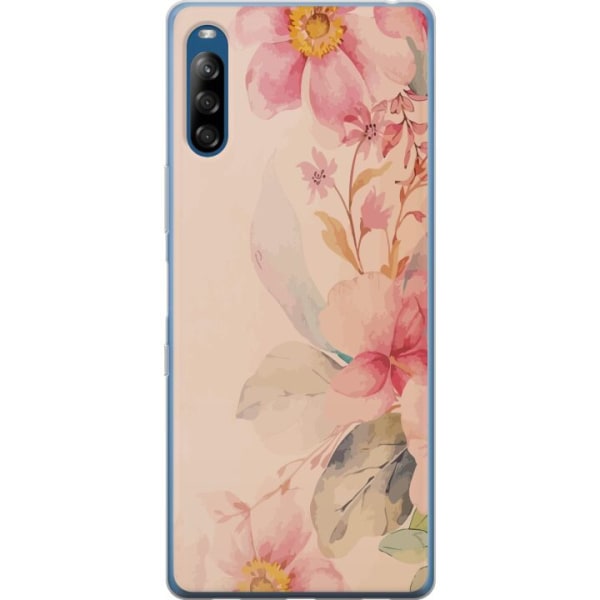 Sony Xperia L4 Gennemsigtig cover Farverige Blomster