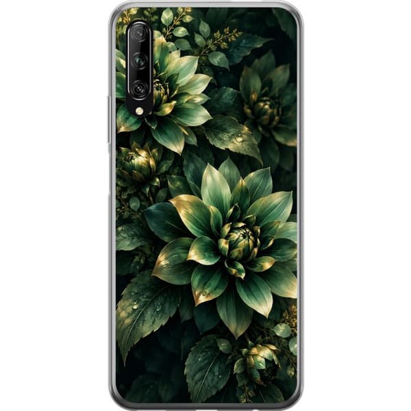 Kompatibelt Mobildeksel til Huawei P smart Pro 2019 Grønne georginer grønn