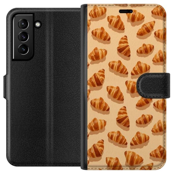 Kompatibelt Plånboksfodral till Samsung Galaxy S21+ 5G Croissanter beige
