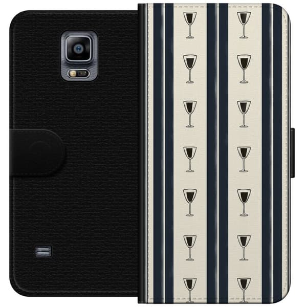 Kompatibelt Lommeboketui til Samsung Galaxy Note 4 Blå vinglassstriper blå