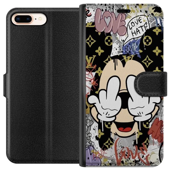 Kompatibel Tegnebogsetui til Apple iPhone 8 Plus Mickey Mouse