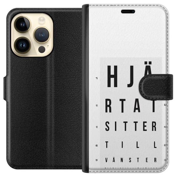 Kompatibelt Plånboksfodral till Apple iPhone 14 Pro Hjärntest höger vänster vit