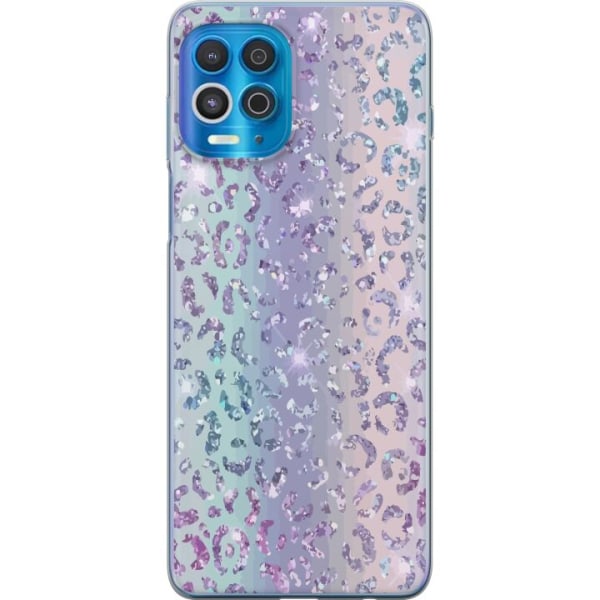 Motorola Edge S Genomskinligt Skal Glitter Leopard