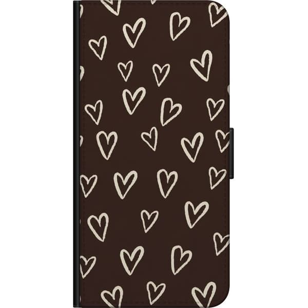 Kompatibelt Lommeboketui til Xiaomi Redmi Note 9 Pro Brune sjokoladehjerter brun