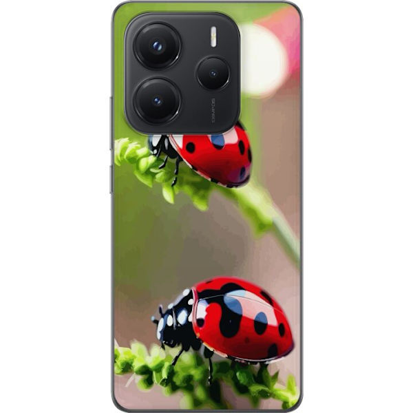 Xiaomi Redmi Note 14 Läpinäkyvä kuori Leppäkerttu Hyönteinen Onni Symboli Luontoaihe Suosittu Graafinen Motiivi Koristelu Kesäkiertue