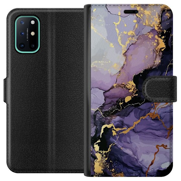 OnePlus 8T Tegnebogsetui Lilla Marmor