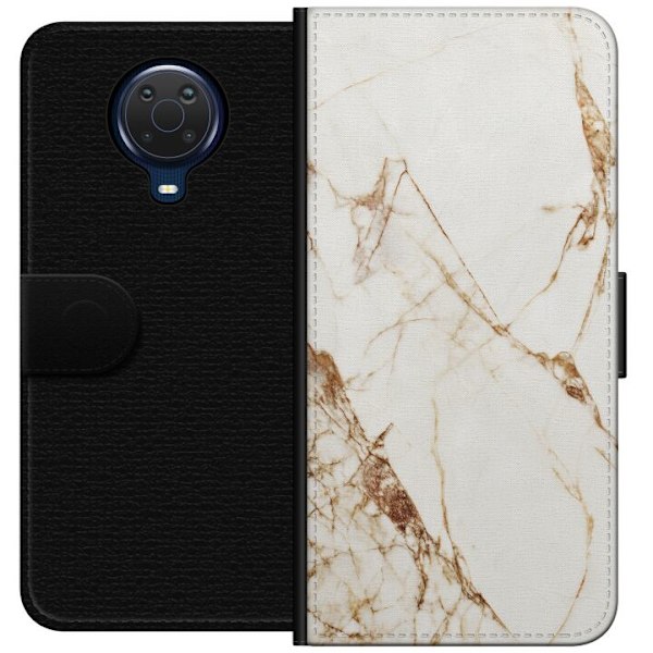 Nokia G20 Plånboksfodral Vit marmor