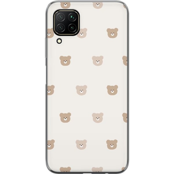 Huawei P40 lite Läpinäkyvä kuori Teddy-tausta - söpöt teddykarhut pehmeällä taustalla