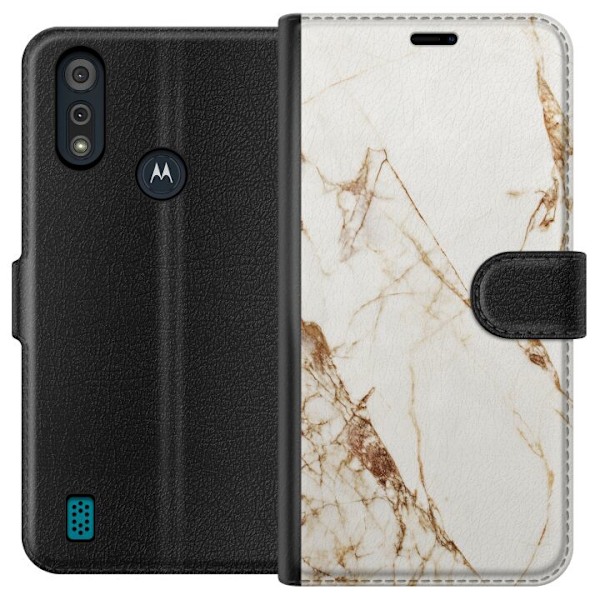 Motorola Moto E6i Tegnebogsetui Hvid marmor