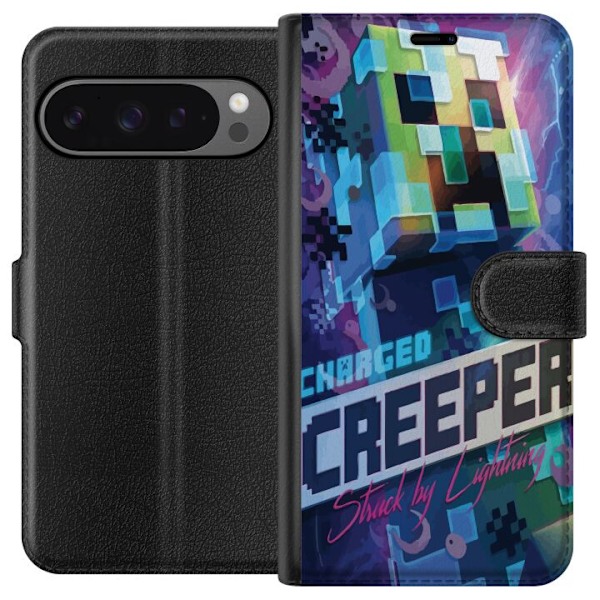 Google Pixel 9 Pro XL Plånboksfodral Minecraft Creeper