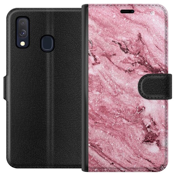 Samsung Galaxy A40 Tegnebogsetui Glitter Marmor