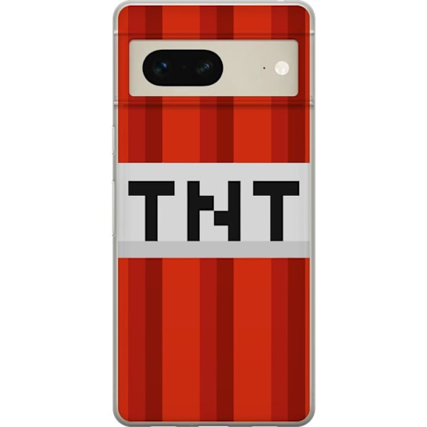 Google Pixel 7 Genomskinligt Skal Minecraft TNT