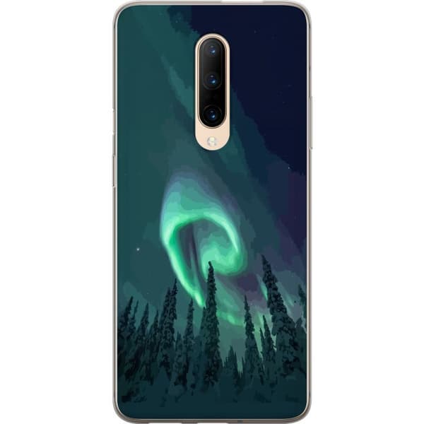 Kompatibelt Mobildeksel til OnePlus 7 Pro Norrsken över vinterlandskap grønn