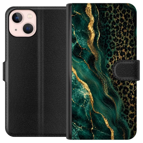 Kompatibelt Lommeboketui til Apple iPhone 13 mini Smaragdvill grønn