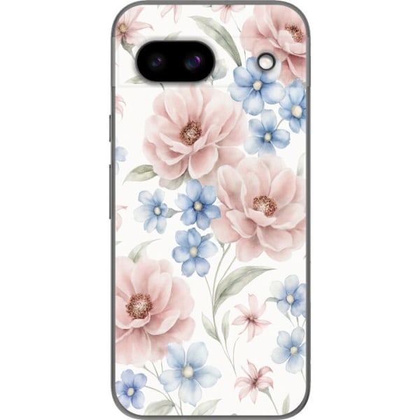 Google Pixel 8a Genomskinligt Skal Romantiska blommor