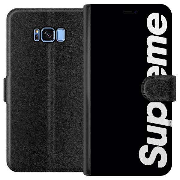 Samsung Galaxy S8 Plånboksfodral Supreme Svart Vit Streetwear Design Klassisk Modeikon Trend Urban Stil Grafiskt Motiv Populär