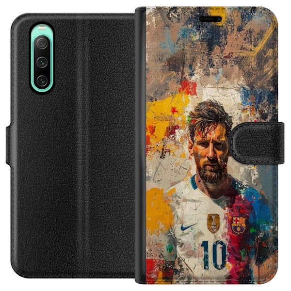 Sony Xperia 10 IV Lompakkokotelo Messi Art