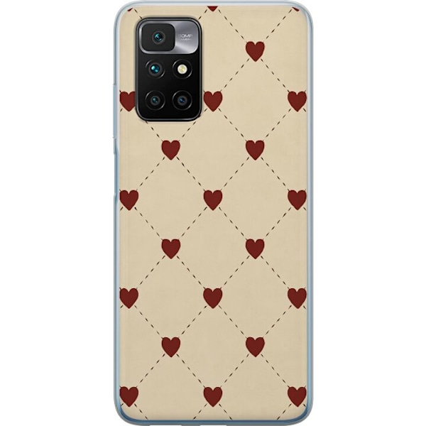 Xiaomi Redmi 10 Gennemsigtig cover Hjertegitter