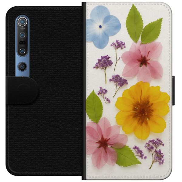 Xiaomi Mi 10 Pro 5G Tegnebogsetui Pressede blomster