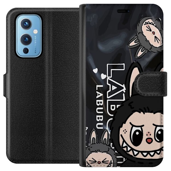 OnePlus 9 Tegnebogsetui <nl>Labubu Black Energy - Sort mønste