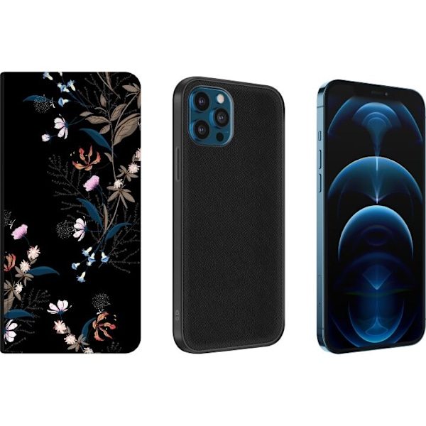 Apple iPhone 12 Pro Tegnebogsetui Blomster