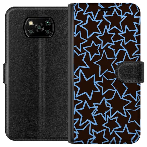 Kompatibelt Plånboksfodral till Xiaomi Poco X3 NFC Brun stjärngrafik brun