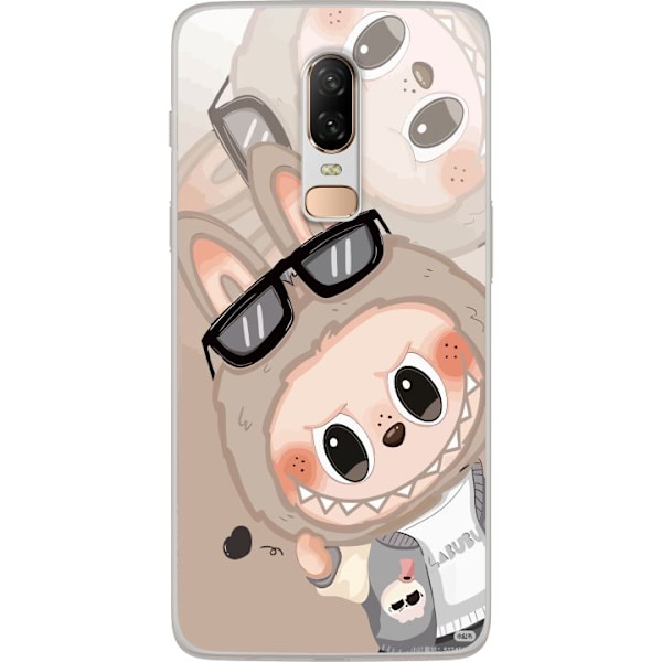 OnePlus 6 Läpinäkyvä kuori Labubu Rainbow Chaos