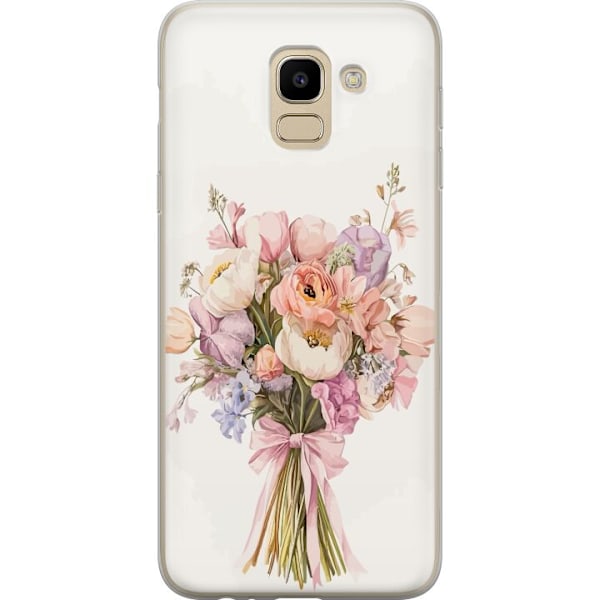Samsung Galaxy J6 Genomskinligt Skal Mobilskal med färgglad blombukett i romantisk stil